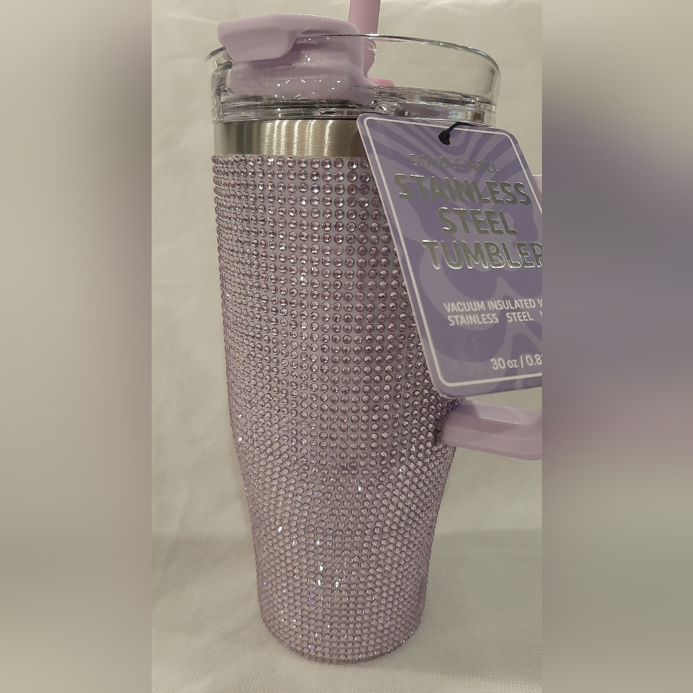Purple Rhinestone Tumbler